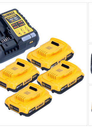 DeWalt DCB 1104 D4 Kit de démarrage sans fil 12 V / 18 V 4x batterie 2,0 Ah + chargeur DCB 1104