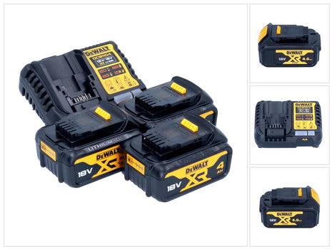 DeWalt DCB 1104 M3 Akku Starter Set 12 V / 18 V 3x Akku 4,0 Ah + DCB 1104 Ladegerät