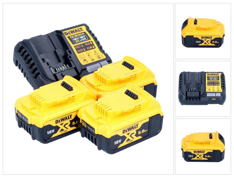 DeWalt DCB 1104 P3 Kit de démarrage sans fil 12 V / 18 V 3x batterie 5,0 Ah + chargeur DCB 1104