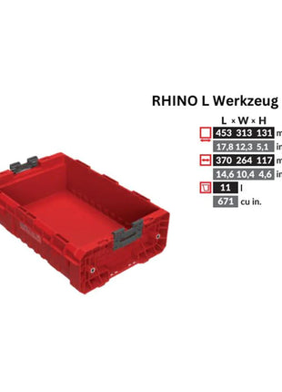 Toolbrothers RHINO L Werkzeug Box ULTRA Custom Stapelbehälter 9 l