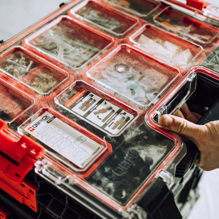 Toolbrothers RHINO L Organizer ECO altezza XL scatole 9 l IP54 con scatole estraibili