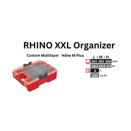 Toolbrothers RHINO XXL Organizer ULTRA Altura M+ Multicapa Personalizado 4 l IP66
