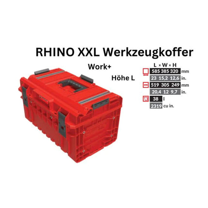 Toolbrothers RHINO XXL walizka narzędziowa ULTRA Work+ wysokość L 38 l IP66 z wyjmowanymi przegrodami