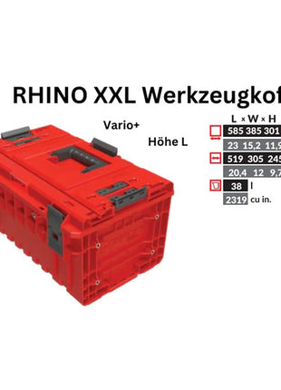 Toolbrothers Maletín de herramientas RHINO XXL ULTRA Vario+ altura L Organizador modular personalizado 585 x 385 x 320 mm 38 l apilable IP66