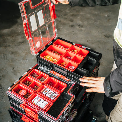 Toolbrothers RHINO XXL Organizer ECO altura M+ cajas 4 l IP66 con cajas extraíbles
