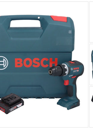 Bosch GSR 18V-55 Taladro atornillador inalámbrico profesional 18 V 55 Nm sin escobillas + 1x batería 2,0 Ah + cargador + maletín L