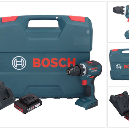 Bosch GSR 18V-55 Profesjonalna akumulatorowa wiertarko-wkrętarka 18 V 55 Nm bezszczotkowa + 1x akumulator 2,0 Ah + ładowarka + walizka L