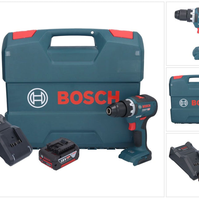 Bosch GSR 18V-55 Taladro atornillador a batería profesional 18 V 55 Nm sin escobillas + 1x acumulador 4,0 Ah + cargador + maletín en L