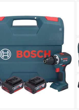 Bosch GSR 18V-55 Taladro atornillador inalámbrico profesional 18 V 55 Nm sin escobillas + 2 baterías 4,0 Ah + cargador + maletín en L