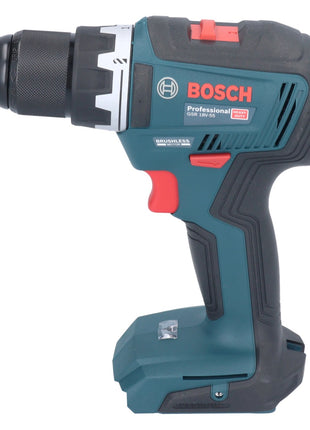 Bosch GSR 18V-55 Taladro atornillador inalámbrico profesional 18 V 55 Nm sin escobillas + 2 baterías 4,0 Ah + cargador + maletín en L