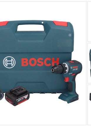 Bosch GSR 18V-55 Taladro atornillador inalámbrico profesional 18 V 55 Nm sin escobillas + 1x batería 5,0 Ah + cargador + maletín L