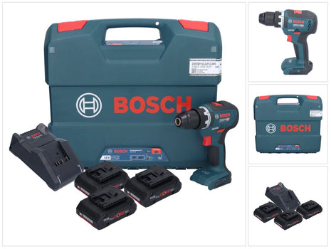 Bosch GSR 18V-55 Professional Perceuse-visseuse sans fil 18 V 55 Nm Brushless ( 0615A5002P ) + 3x batterie ProCORE 4,0 Ah + chargeur + L-Case