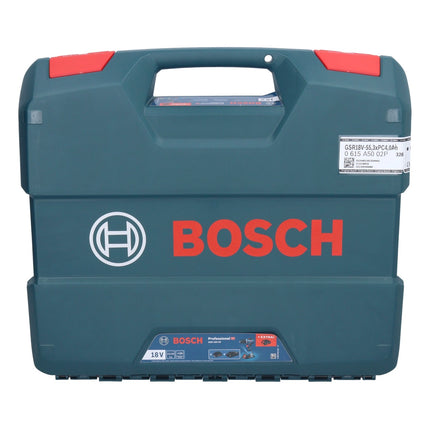 Bosch GSR 18V-55 Profesjonalna akumulatorowa wiertarko-wkrętarka 18 V 55 Nm bezszczotkowa ( 0615A5002P ) + 3x akumulator ProCORE 4,0 Ah + ładowarka + walizka L