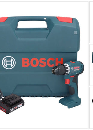 Bosch GSR 18V-45 Taladro atornillador inalámbrico profesional 18 V 45 Nm sin escobillas + 1x batería 2,0 Ah + cargador + maletín L