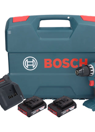 Bosch GSR 18V-45 Taladro atornillador inalámbrico profesional 18 V 45 Nm sin escobillas + 2 baterías 2,0 Ah + cargador + maletín L