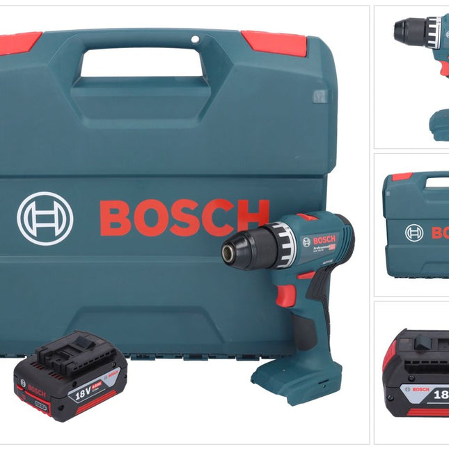 Bosch GSR 18V-45 Taladro atornillador inalámbrico profesional 18 V 45 Nm sin escobillas + 1x batería 4,0 Ah + L-Case - sin cargador
