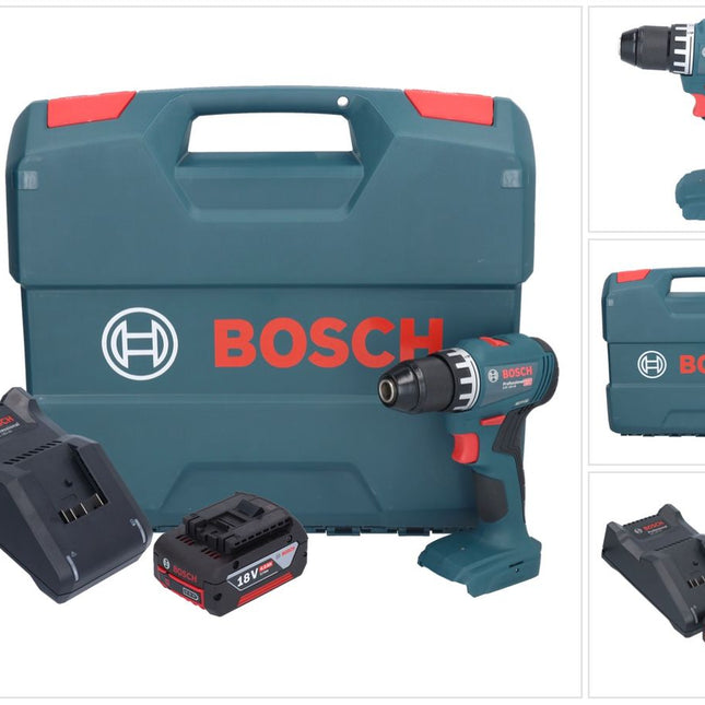 Bosch GSR 18V-45 Taladro atornillador inalámbrico profesional 18 V 45 Nm sin escobillas + 1x batería 4,0 Ah + cargador + maletín L