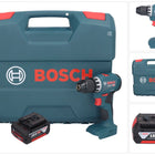 Bosch GSR 18V-45 Taladro atornillador inalámbrico profesional 18 V 45 Nm sin escobillas + 1x batería 5,0 Ah + maletín en L - sin cargador
