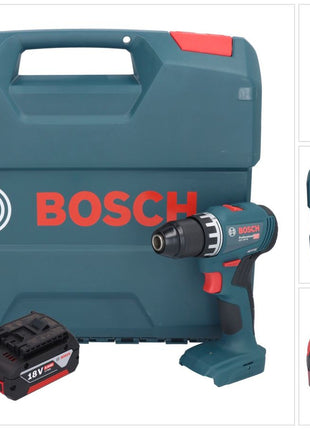 Bosch GSR 18V-45 Taladro atornillador inalámbrico profesional 18 V 45 Nm sin escobillas + 1x batería 5,0 Ah + maletín en L - sin cargador