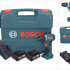 Bosch GSR 18V-45 Taladro atornillador inalámbrico profesional 18 V 45 Nm sin escobillas + 2 baterías 5,0 Ah + cargador + maletín L