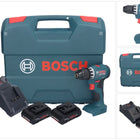 Bosch GSR 18V-45 Taladro atornillador inalámbrico profesional 18 V 45 Nm sin escobillas + 2 baterías ProCORE 4,0 Ah + cargador + maletín en L