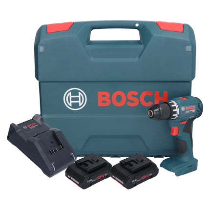 Bosch GSR 18V-45 Taladro atornillador inalámbrico profesional 18 V 45 Nm sin escobillas + 2 baterías ProCORE 4,0 Ah + cargador + maletín en L