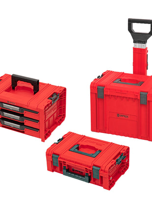 Carro herramientas Qbrick System PRO RED ULTRA HD 3 en 1 set cajón 3 caja herramientas 2.0 expert + maletín tecnología PRO 2.0 + carro PRO 2.0