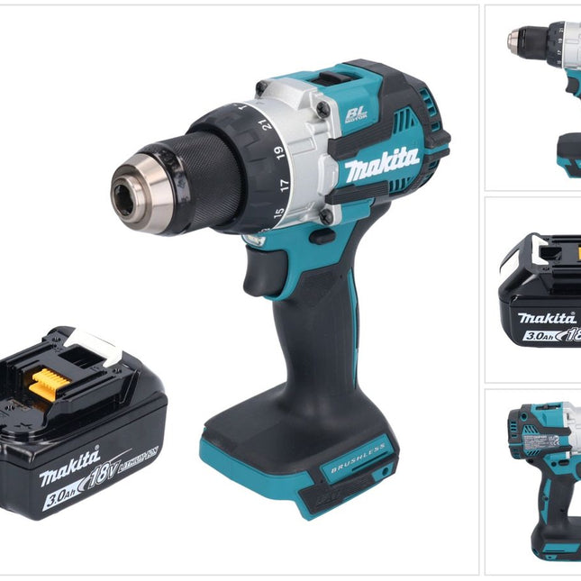 Makita DHP 489 F1 Perceuse-visseuse à percussion sans fil 18 V 73 Nm Brushless + 1x batterie 3,0 Ah - sans chargeur