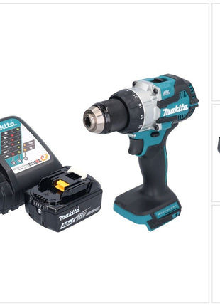 Taladro percutor inalámbrico Makita DHP 489 RM1 18 V 73 Nm sin escobillas + 1x batería 4,0 Ah + cargador