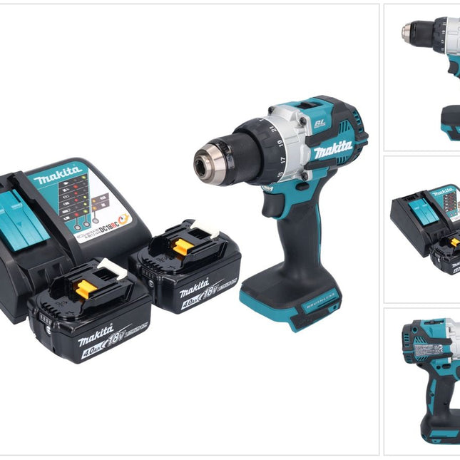 Makita DHP 489 RM Perceuse-visseuse à percussion sans fil 18 V 73 Nm Brushless + 2x batterie 4,0 Ah + chargeur