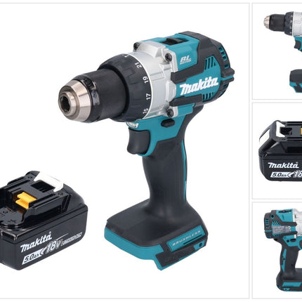 Makita DHP 489 T1 Akku Schlagbohrschrauber 18 V 73 Nm Brushless + 1x Akku 5,0 Ah - ohne Ladegerät