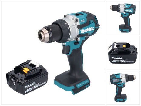 Taladro percutor inalámbrico Makita DHP 489 T1 18 V 73 Nm sin escobillas + 1x batería 5,0 Ah - sin cargador