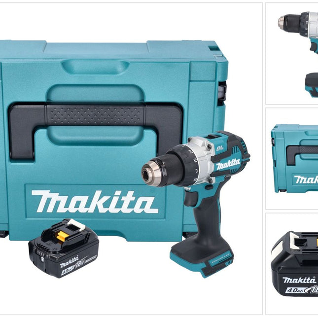 Makita DHP 489 M1J cordless impact drill 18 V 73 Nm brushless + 1x rechargeable battery 4.0 Ah + Makpac - without charger