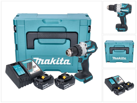 Makita DHP 489 RMJ cordless impact drill 18 V 73 Nm brushless + 2x rechargeable battery 4.0 Ah + charger + Makpac