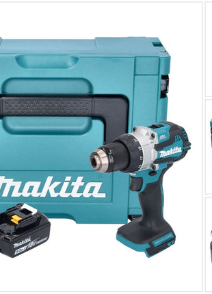 Taladro percutor inalámbrico Makita DHP 489 T1J 18 V 73 Nm sin escobillas + 1x batería 5,0 Ah + Makpac - sin cargador