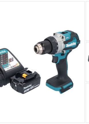 Makita DDF 489 RF1 taladro atornillador inalámbrico 18 V 73 Nm sin escobillas + 1x batería 3,0 Ah + cargador