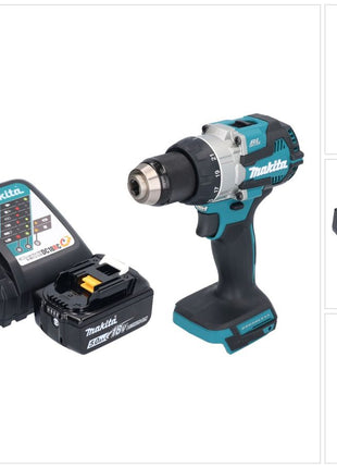 Makita DDF 489 RT1 taladro atornillador inalámbrico 18 V 73 Nm sin escobillas + 1x batería 5,0 Ah + cargador