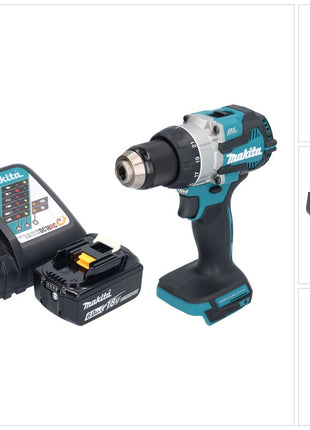 Makita DDF 489 RG1 taladro atornillador inalámbrico 18 V 73 Nm sin escobillas + 1x batería 6,0 Ah + cargador