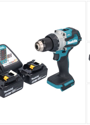 Makita DDF 489 RG Akku Bohrschrauber 18 V 73 Nm Brushless + 2x Akku 6,0 Ah + Ladegerät