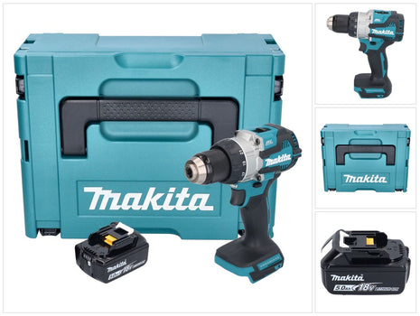 Makita DDF 489 T1J Akku Bohrschrauber 18 V 73 Nm Brushless + 1x Akku 5,0 Ah + Makpac - ohne Ladegerät