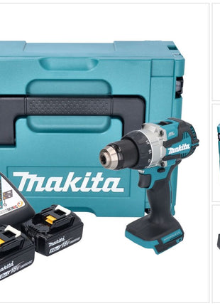 Makita DDF 489 RTJ perceuse/visseuse sans fil 18 V 73 Nm Brushless + 2x batterie rechargeable 5,0 Ah + chargeur + Makpac