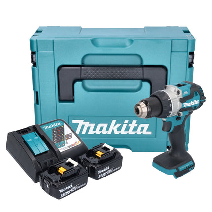 Makita DDF 489 RTJ cordless drill driver 18 V 73 Nm brushless + 2x rechargeable battery 5.0 Ah + charger + Makpac