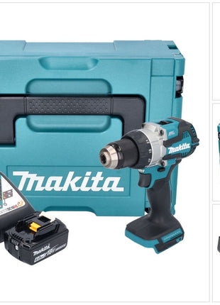 Makita DDF 489 RG1J taladro atornillador inalámbrico 18 V 73 Nm sin escobillas + 1x batería 6,0 Ah + cargador + Makpac