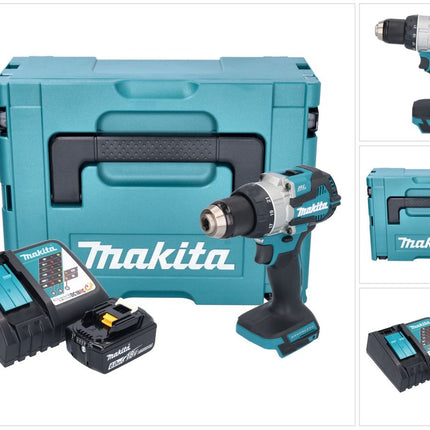 Makita DDF 489 RG1J Cordless drill driver 18 V 73 Nm brushless + 1x rechargeable battery 6.0 Ah + charger + Makpac