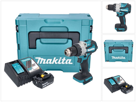 Makita DDF 489 RG1J Trapano avvitatore a batteria 18 V 73 Nm brushless + 1x batteria ricaricabile 6,0 Ah + caricabatterie + Makpac