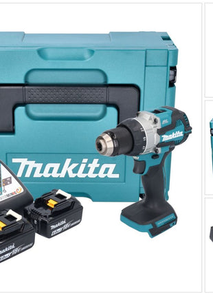 Makita DDF 489 RGJ akumulatorowa wiertarko-wkrętarka 18 V 73 Nm bezszczotkowa + 2x akumulator 6,0 Ah + ładowarka + Makpac