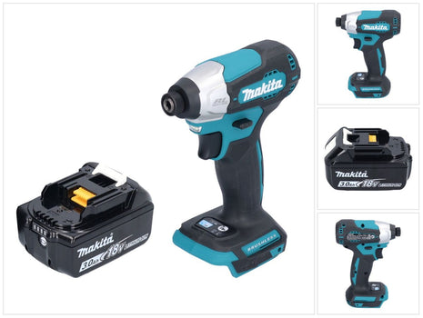 Makita DTD 157 F1 akumulatorowy klucz udarowy 18 V 140 Nm 1/4" bezszczotkowy + 1x akumulator 3,0 Ah - bez ładowarki