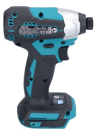 Makita DTD 157 RF1 Atornillador de impacto inalámbrico 18 V 140 Nm 1/4" sin escobillas + 1x batería 3,0 Ah + cargador