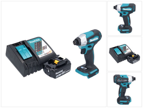 Makita DTD 157 RM1 Atornillador de impacto inalámbrico 18 V 140 Nm 1/4" sin escobillas + 1x batería 4,0 Ah + cargador