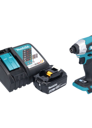 Makita DTD 157 RM1 Atornillador de impacto inalámbrico 18 V 140 Nm 1/4" sin escobillas + 1x batería 4,0 Ah + cargador